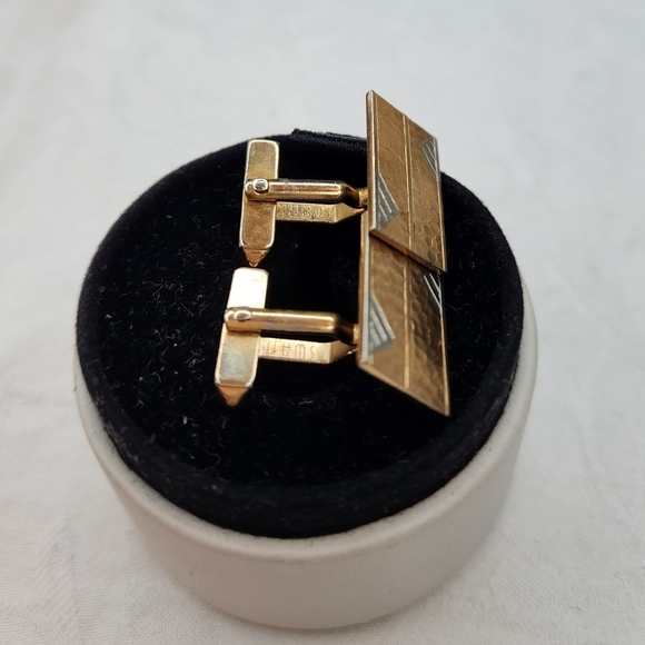 Swank Gold Silver Cufflinks - Picture 2 of 4